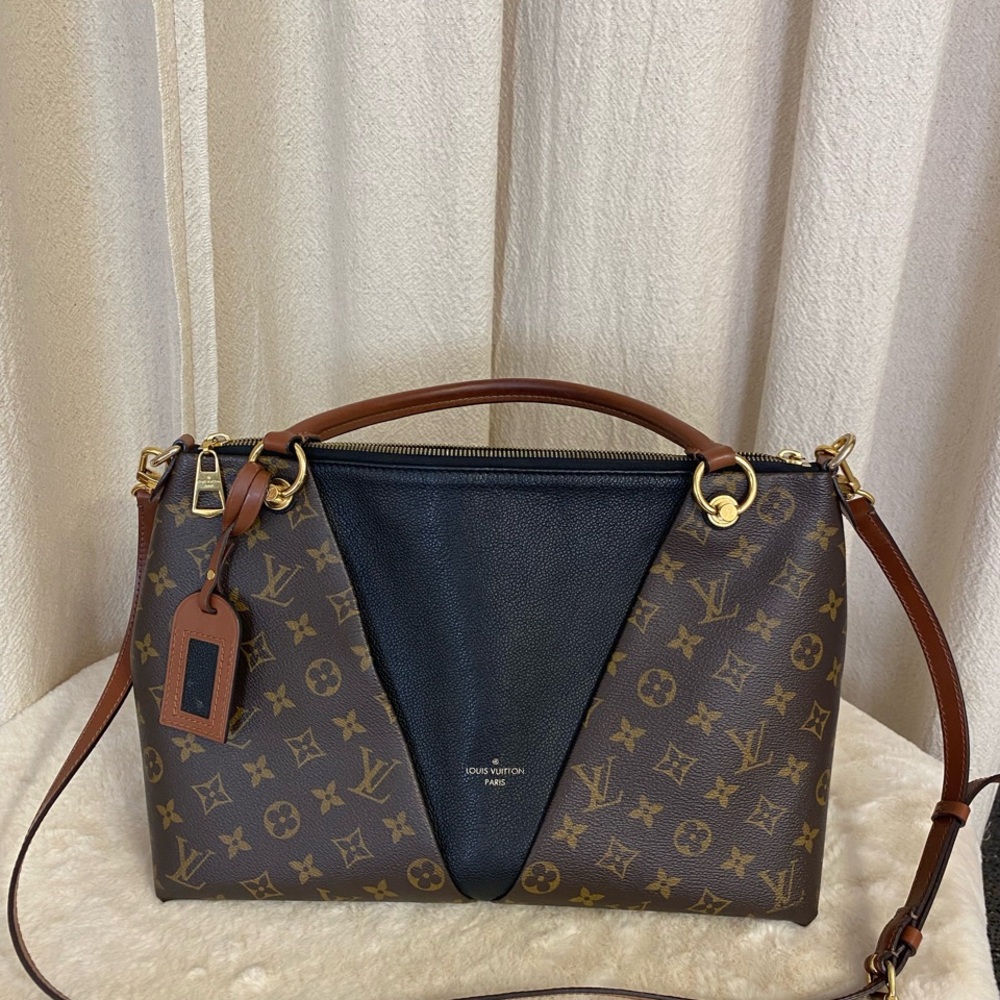 Louis Vuitton Brown and Black Monogram V TOTE MM Shoulder Bag